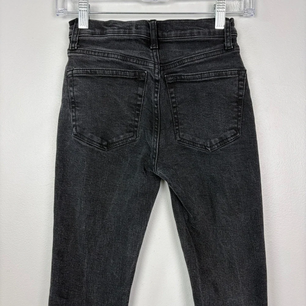 We The Free Distressed Skinny Jeans Black Faded Fitted Denim Casual Size 24